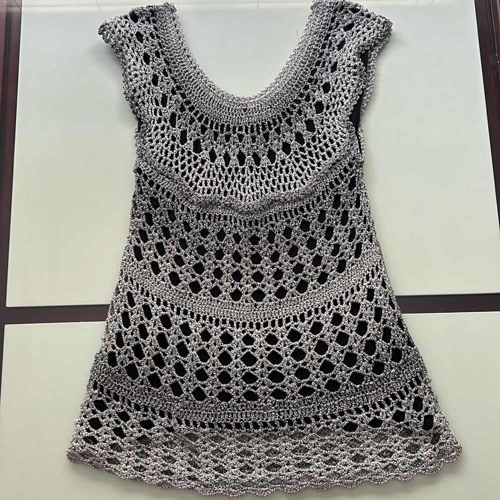 Vintage Alberto Makali Designer Crochet Top
